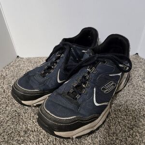 Skechers Sport Dark Blue Athletic Shoes, Mens 8.5, Lightly Used Condition